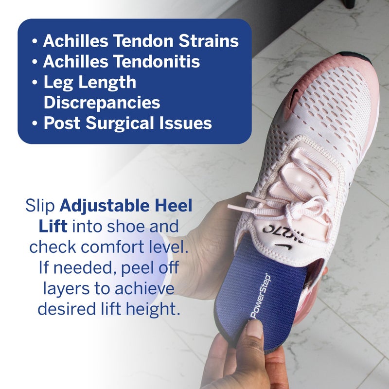 PowerStep Adjustable Heel Lift, Adjustable Adult Heel Cushion, Relief for Heel Spurs & Heel Pain, Achilles Tendonitis, Post Surgical Foot Support, Made in The USA, Small (1 Heel Lift) - Image 5